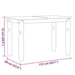 vidaXL Table à manger Corona gris 112x60x75 cm bois massif de pin