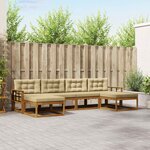 vidaXL Ensemble de canapés d'extérieur 6 pc Naturel et Beige