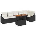 vidaXL Ensemble de salle à manger pour jardin Noir et Crème