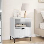 vidaXL Table de chevet avec tiroir Blanc brillant 49 x 36 x 61 cm