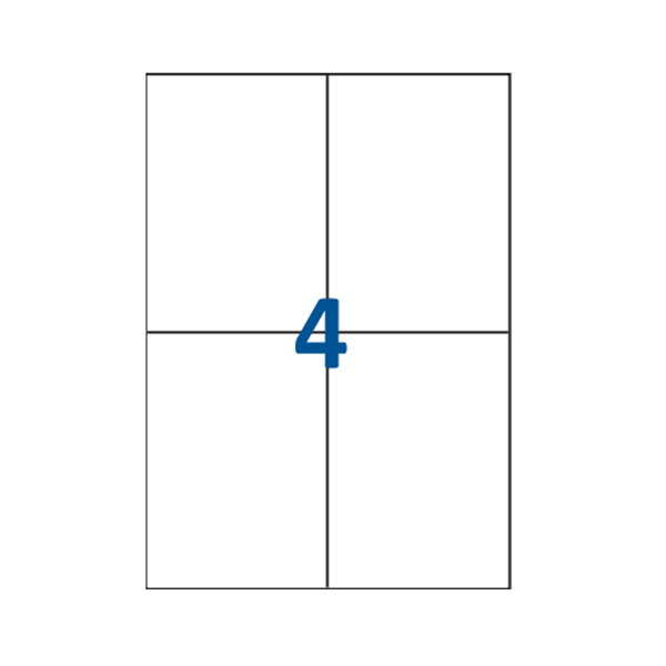 Lot de 500 Planches étiquettes autocollantes blanches sur feuille A4 : 105 x 148 5 mm (4 étiquettes)