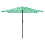 vidaXL Parasol de jardin avec mât en acier vert 388x388x248 cm