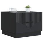 vidaXL Table basse avec tiroir Noir 49 x 50 x 37 cm Bois d'ingénierie