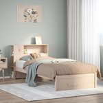 vidaXL Lit bibliothèque sans matelas 100x200 cm bois massif de pin