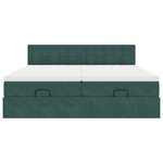 VidaXL Cadre de lit ottoman avec matelas vert foncé 180x200cm velours