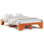 vidaXL Cadre de lit Marron cire 197 x 142 x 30 cm Bois massif en pin