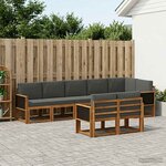 vidaXL Ensemble de canapés d'extérieur 8 pc Naturel et Anthracite