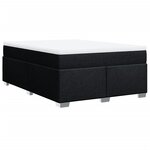 vidaXL Sommier à lattes de lit avec matelas Noir 140x190 cm Tissu