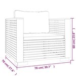vidaXL Fauteuil de jardin avec coussins crème Bois de teck massif