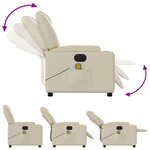 vidaXL Fauteuil de massage inclinable électrique crème similicuir