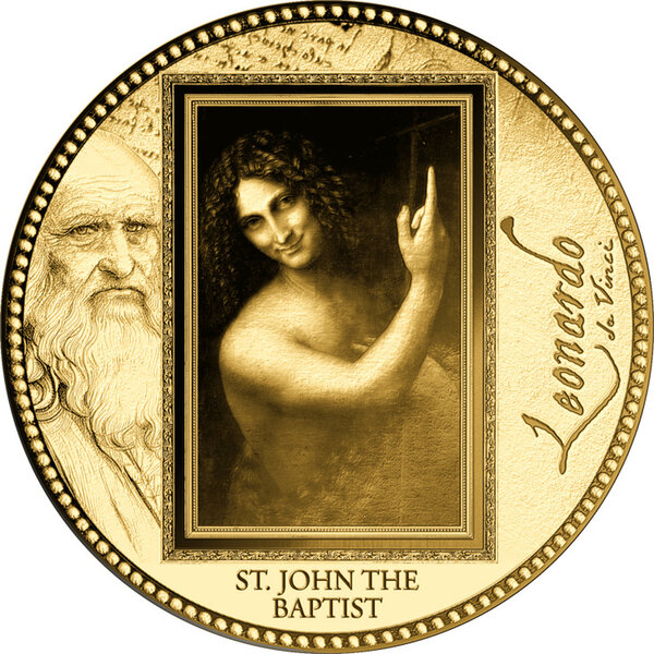 Monnaie ST. JOHN THE BAPTIST Da Vinci 1/200 Oz Or 5000 Francs Gabon (PRÉCOMMANDE)