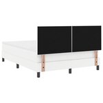 vidaXL Lit box spring avec matelas blanc 160 x 200 cm  simili cuir