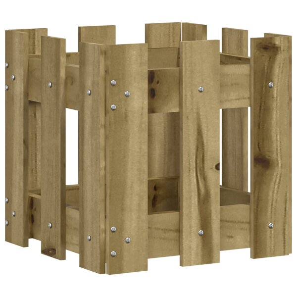 vidaXL Jardinière avec design de clôture 30x30x30 cm pin imprégné