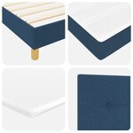 vidaXL Lit à ressort avec matelas bleu 180x200 cm tissu