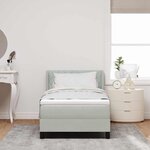 vidaXL Lit à ressorts avec matelas noir 100x200 cm en velours