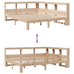 vidaXL Lit bibliothèque sans matelas 140x200 cm bois massif de pin