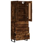 vidaXL Buffet haut Chêne fumé 69 5x34x180 cm Bois d'ingénierie