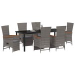 vidaXL Ensemble de salle à manger pour jardin 7 Pièces Gris polyrotin