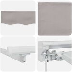vidaXL Cadre de store manuel avec LEDs Gris clair et blanc 3 x 2 5 m