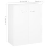 vidaXL Buffet blanc 60x30x75 cm bois d'ingénierie