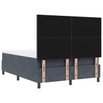 vidaXL Lit à ressort avec matelas et banc gris foncé 140x190 cm velours