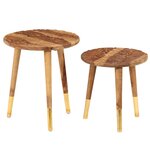 vidaXL Tables basses 2 Pièces Bois massif