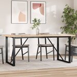 vidaXL Table à manger cadre en O 180x90x75 5 cm bois pin massif fonte