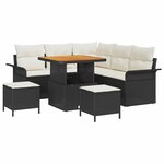 vidaXL Ensemble de canapé de jardin 8 Pièces Noir  Crème 80 x 80 x 71 cm