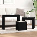vidaXL Table Gigogne 3 Pièces Chêne noir 61 x 30 x 50 cm