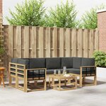 vidaXL Ensemble de canapés d'extérieur 7 pc Blanc et anthracite