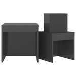 vidaXL Tables gigognes 3 Pièces Gris brillant Bois d'ingénierie