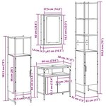 vidaXL Ensemble de mobilier de salle de bain 4 Pièces Bois ancien