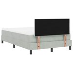 Lit à ressort vidaXL avec matelas Gris clair 120x200 cm Velours
