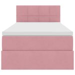 vidaXL Lit de rangement LED avec matelas Rose 90 x 190 cm Velours