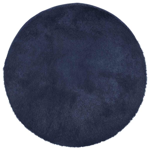 vidaXL Tapis shaggy à poils longs NAVARRA bleu marine 160x160 cm