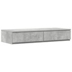 vidaXL Cadre de lit avec rangement Gris béton 90 cm Bois d'ingénierie
