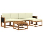 vidaXL Ensemble de canapés d'extérieur 6 pc Naturel et Crème Polyester