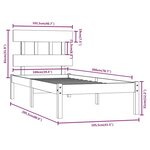 vidaXL Cadre de lit sans matelas marron miel 100x200 cm bois massif