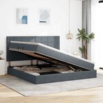vidaXL Lit avec rangement et matelas Gris foncé 200 x 200 cm Velours