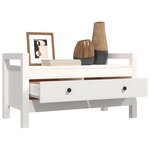 vidaXL Banc d'entrée Blanc 80x40x43 cm Bois de pin massif