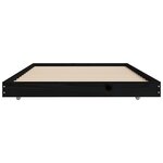 vidaXL Cadre de lit sans matelas noir 75x190 cm bois de pin massif