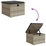 vidaXL Salon de jardin 9 Pièces avec coussins gris clair résine tressée