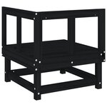 vidaXL Canapé d'angle de jardin noir bois de pin massif