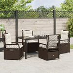 vidaXL Ensemble de Salle à Manger de Jardin 5 pièces Brun Rattan Poly