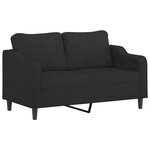 vidaXL Ensemble de canapés 3 Pièces avec coussins Noir Tissu