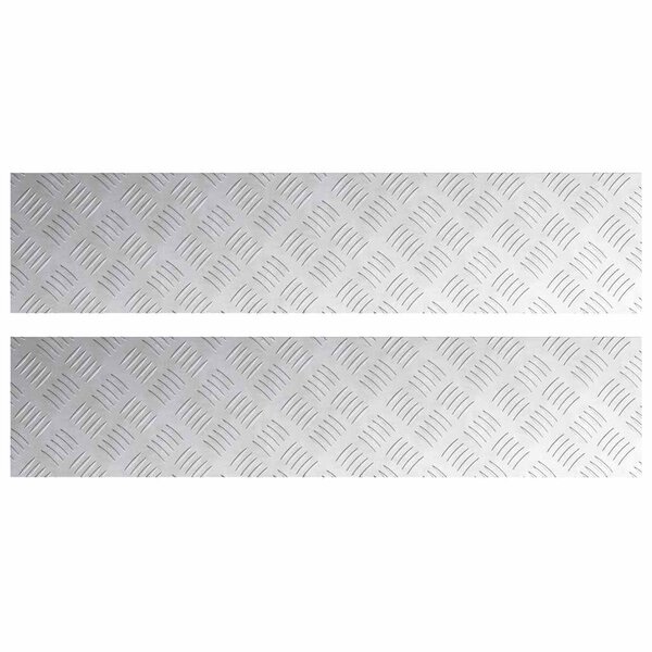 vidaXL Nez de marche Rectangulaire 2 Pièces Argenté 90 x 20 cm Aluminium