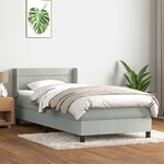 vidaXL Sommier à lattes de lit et matelas gris clair 80x220 cm velours