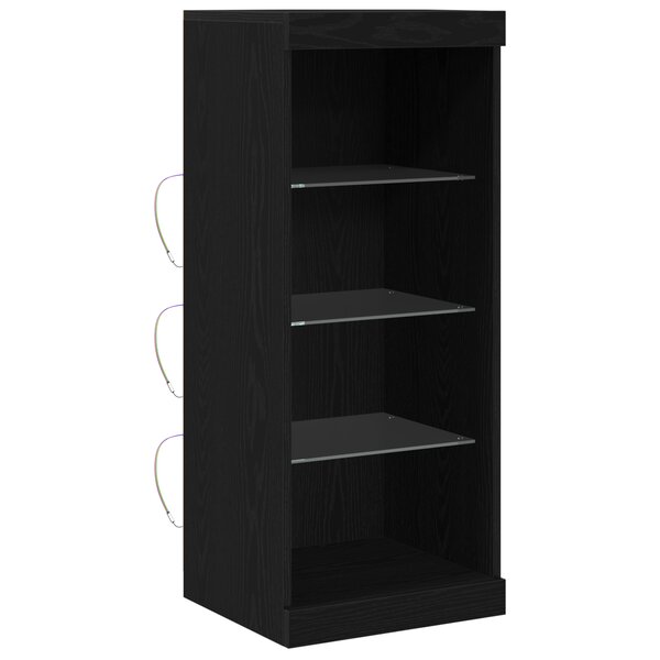 vidaXL Buffet avec lumières LED Chêne noir 41x37x100 cm