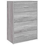 vidaXL Buffet sonoma gris 60x31x84 cm bois d'ingénierie