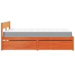vidaXL Lit avec tiroirs/matelas cire marron 120x200 cm bois massif pin
